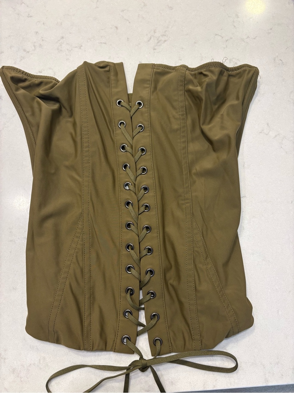 Urban Outfitters Olive Lace-Up Corset Top